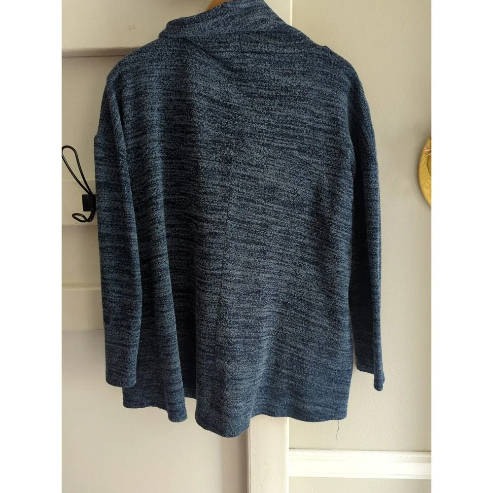 AXYEH Women's M Blue Wrap Cowl Knit Sweater Oversized Stretch Cozy - Picture 8 of 11